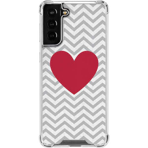 Chevron Heart Galaxy S21 FE Clear Case